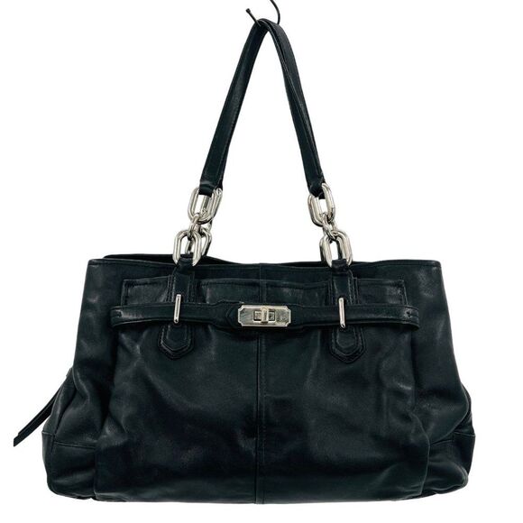 Coach Black Leather Multi Compartment Purse Bag - Picture 1 of 16